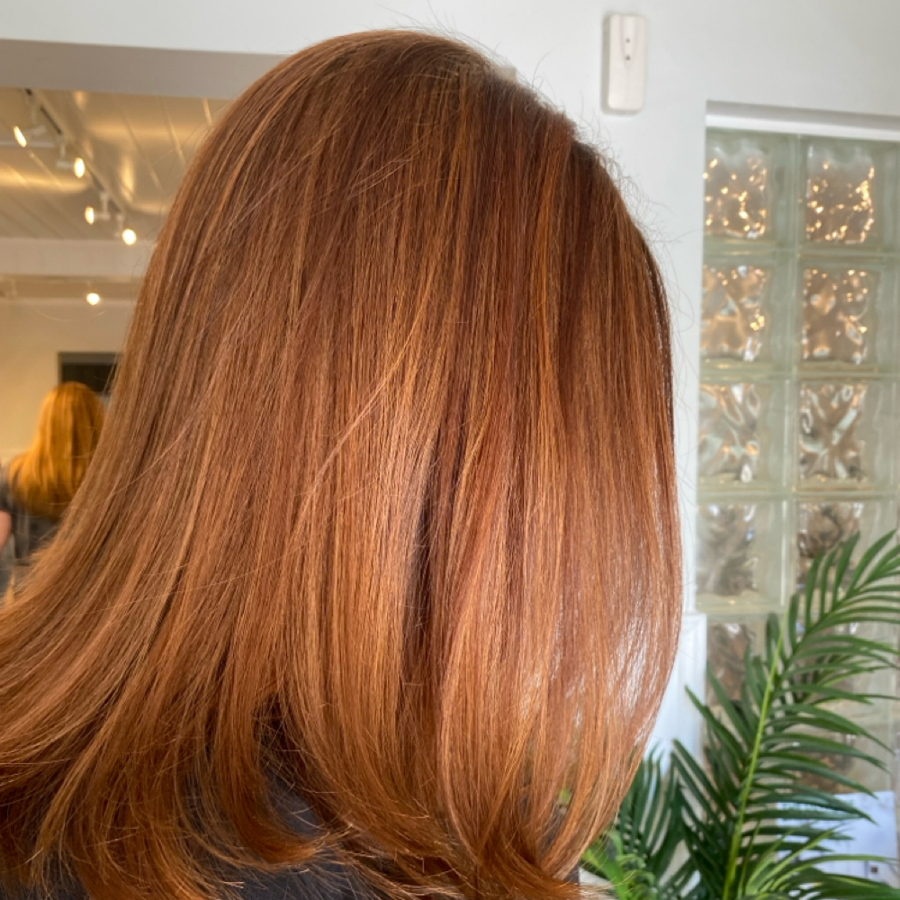 Single Process+Gloss+Blowout at Palm&Pearl in Delray Beach, FL