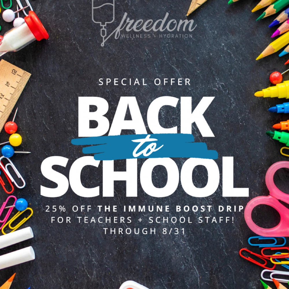 Back To School Special at Freedom Wellness + Hydration in Weatherford, TX