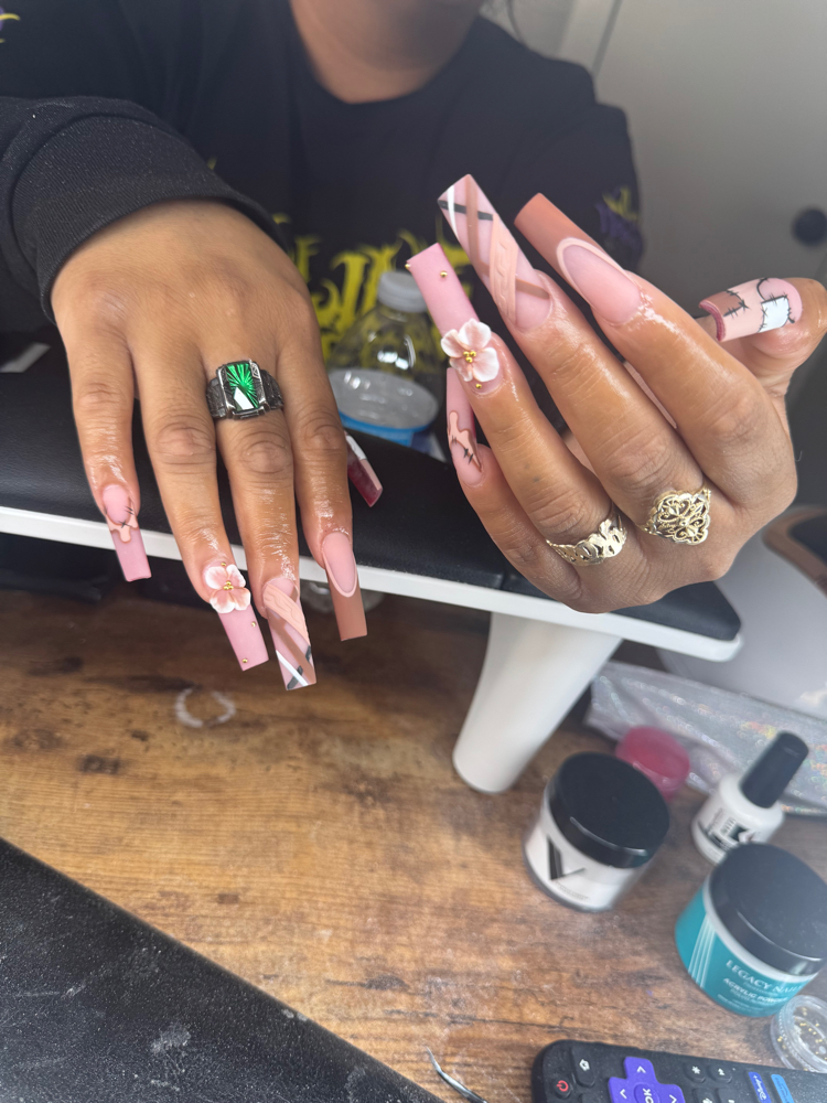 1XL Acrylic Fill at Moras Hair Skin &Nails in Bradley, IL