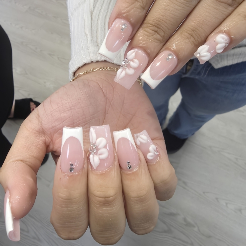 Hand Painted French at Nails by Allison in Carson City, NV