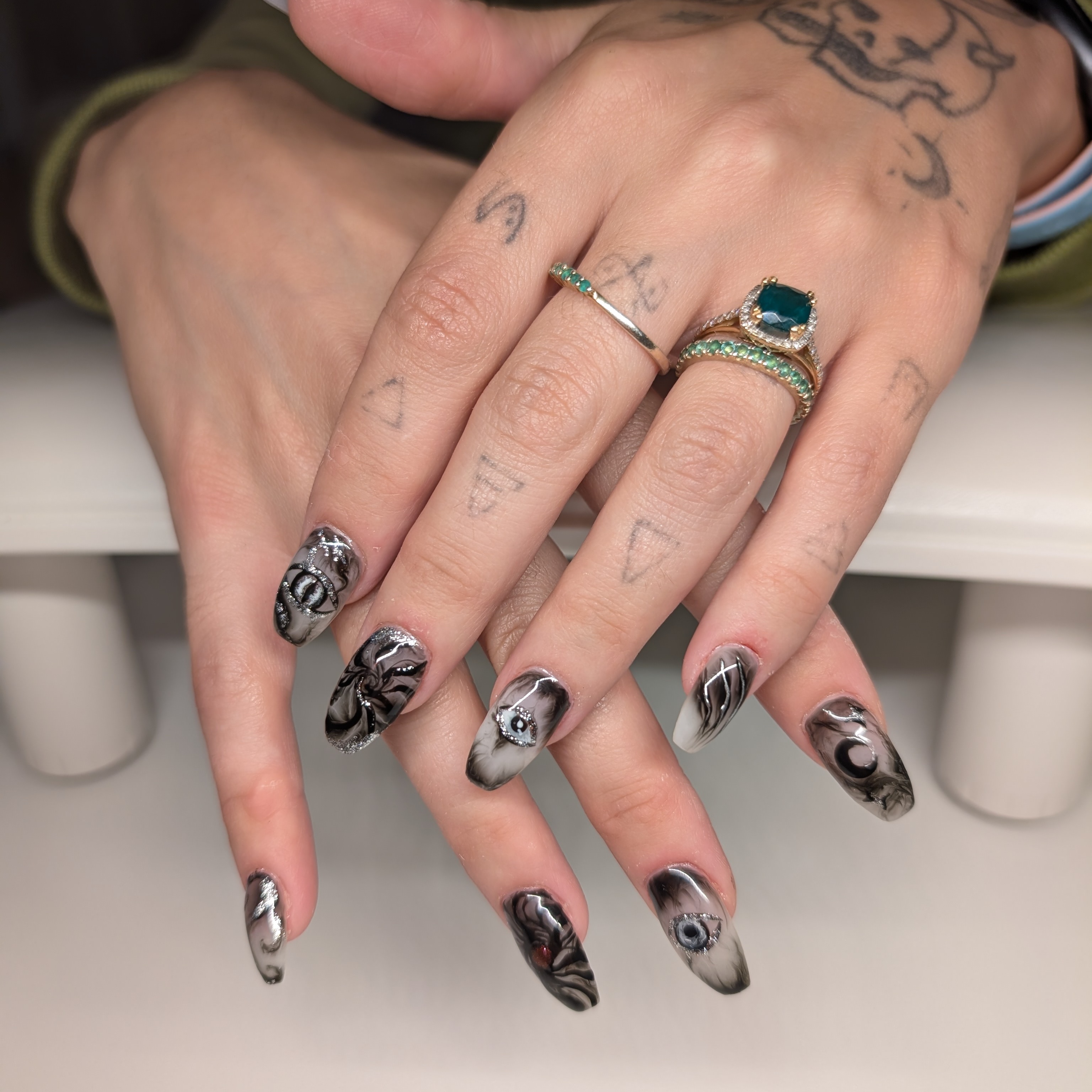 Acrylic full set at ET Nail Art in Brighton, MI