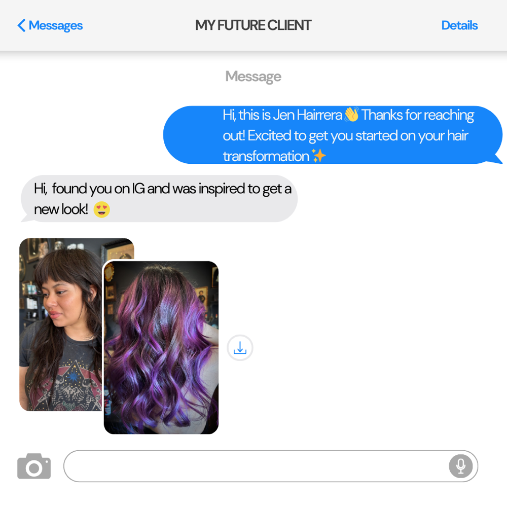 Text Color consultation at Jen Hairrera in Canyon  Country, CA