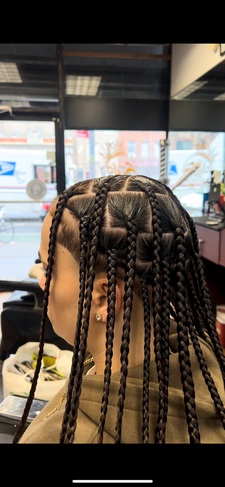 Natural hair Medium Box braids