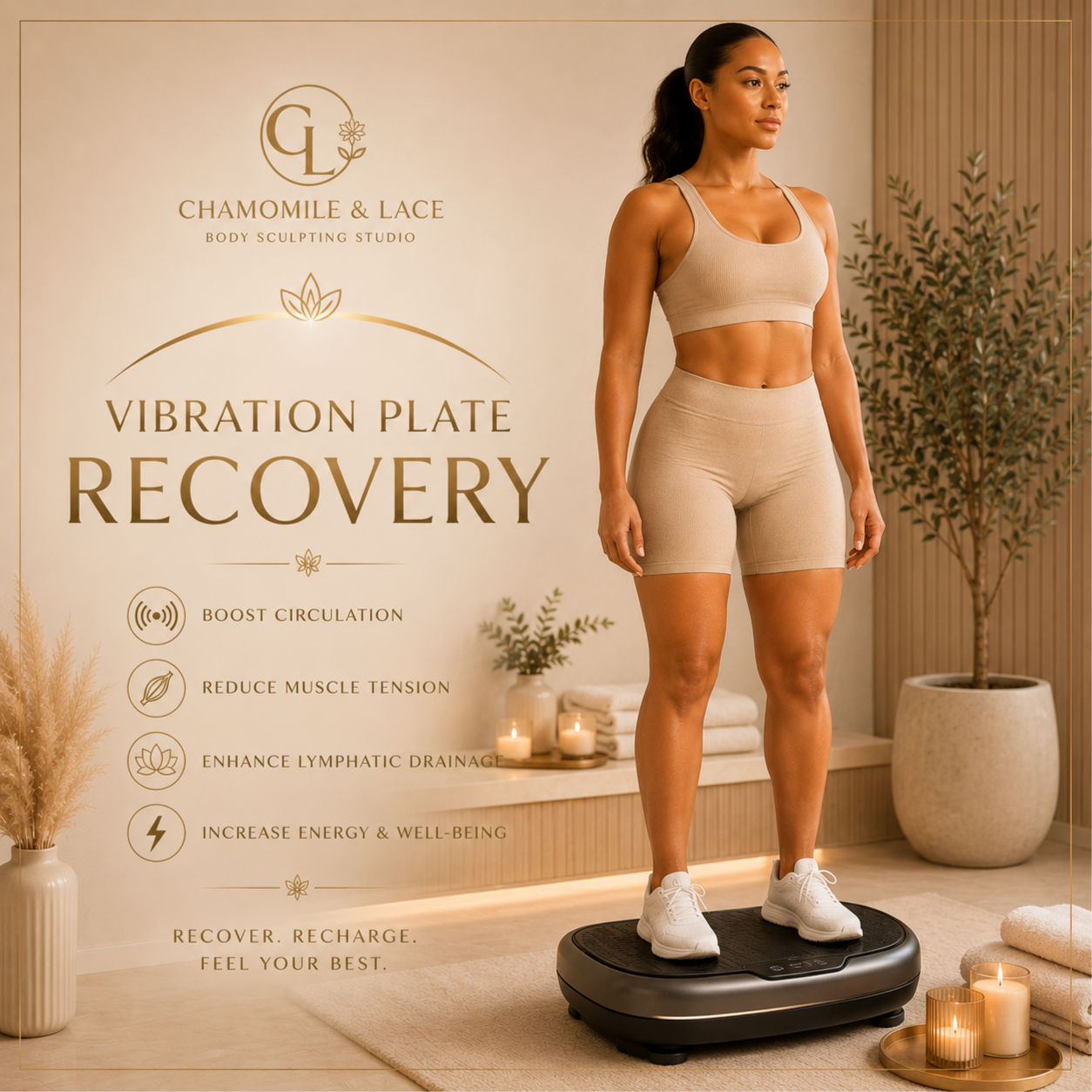 Vibration Plate Recovery at Chamomile and Lace in New Orleans, LA