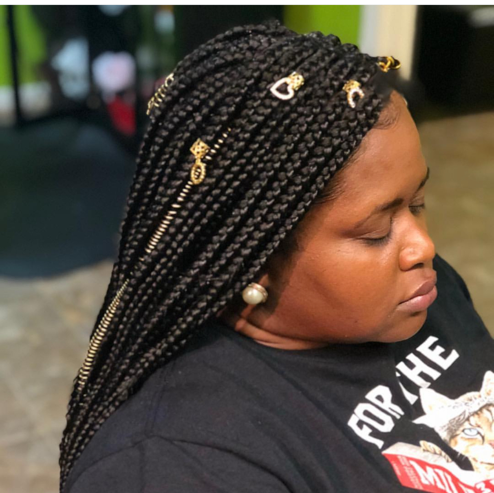Large Traditional Box Braids at Trend stylist hair studio in Portsmouth, VA