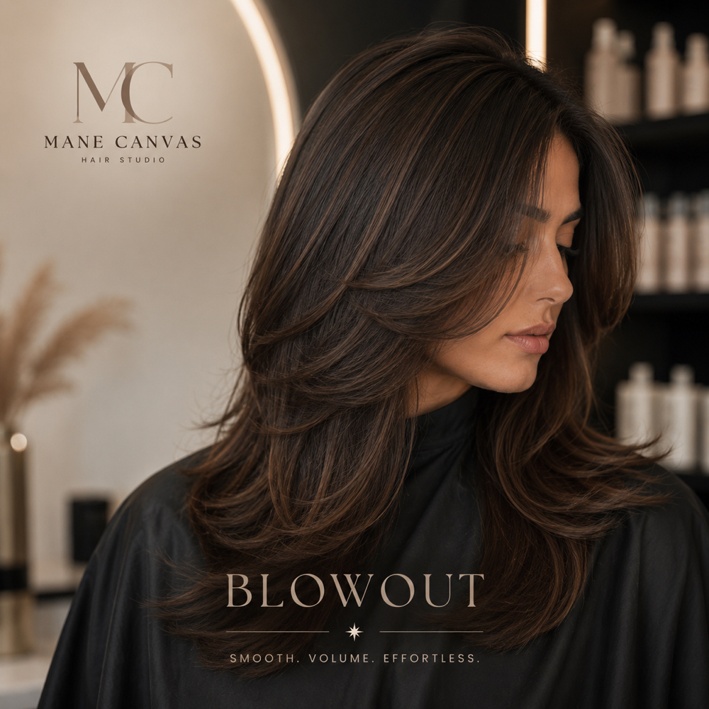 Blowout/Curly Styles at Mane Canvas Hair Studio in Helotes, TX