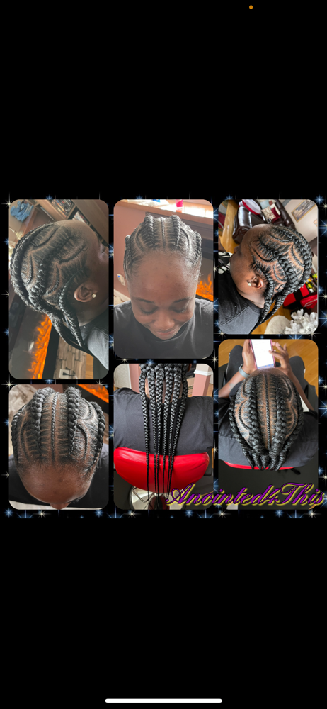 6 Stitch Braids With Small Braids