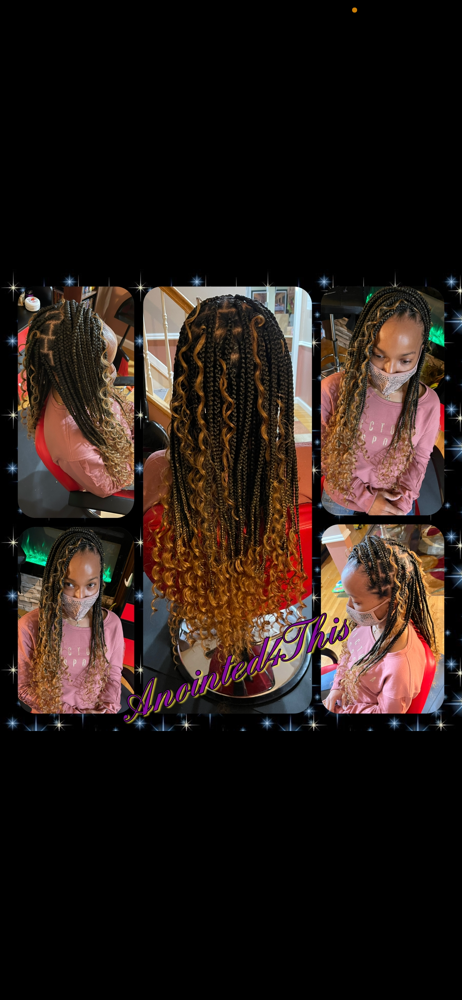 Medium Bohemian Knotless Curly Ends
