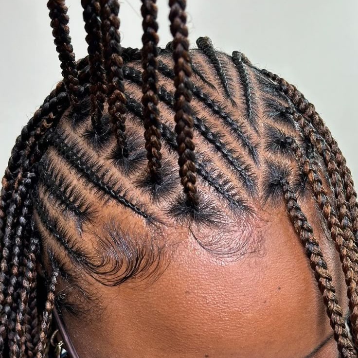 Layered Fulani Braids at Bel hair company llc in orange, NJ