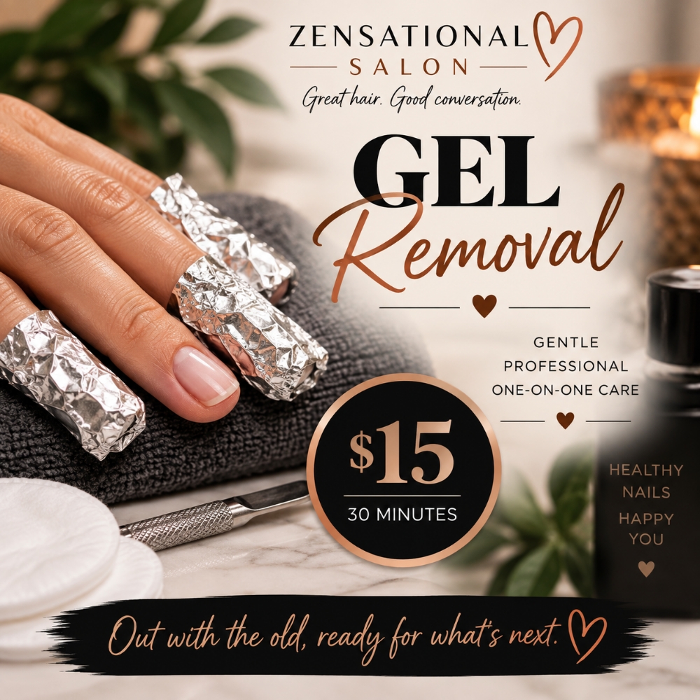 Gel Removal at Zensational Salon in The Dalles, OR