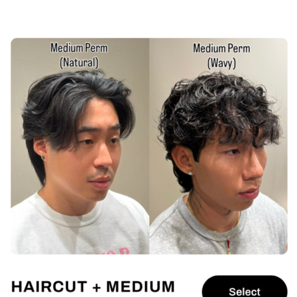 Haircut + Medium Hair Wavy Perm at studio tiff. in New York, NY