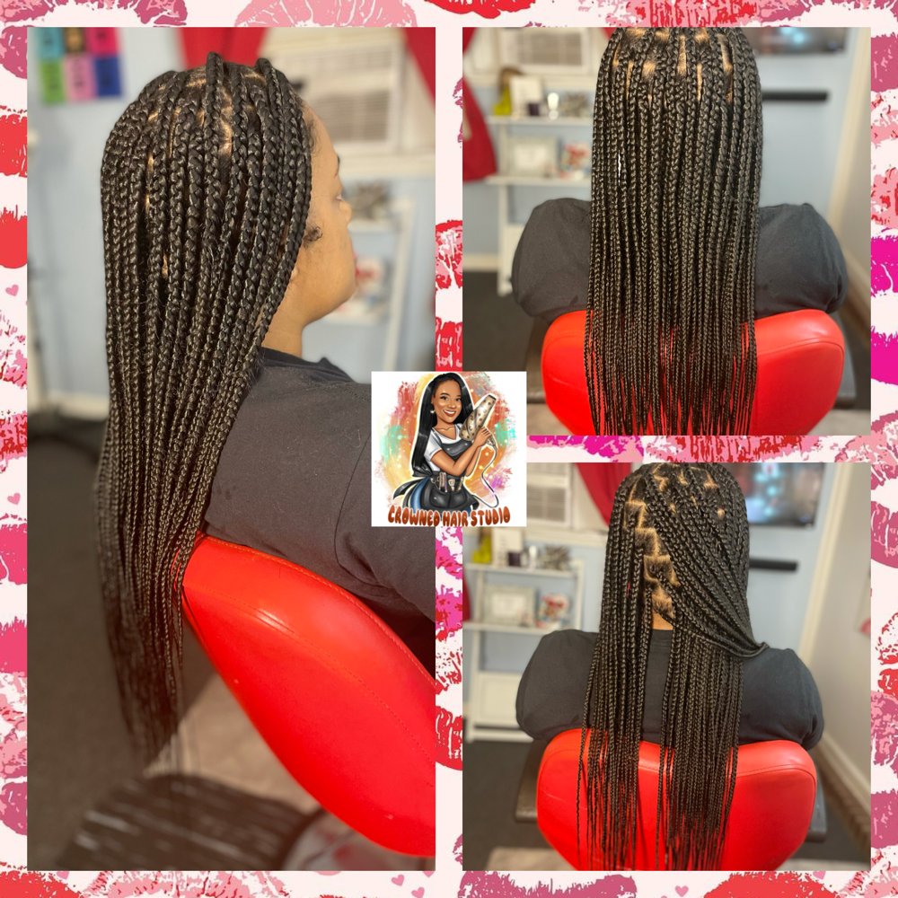 Medium Buttlength Knotless Braids at Crowned Hair in Augusta, GA