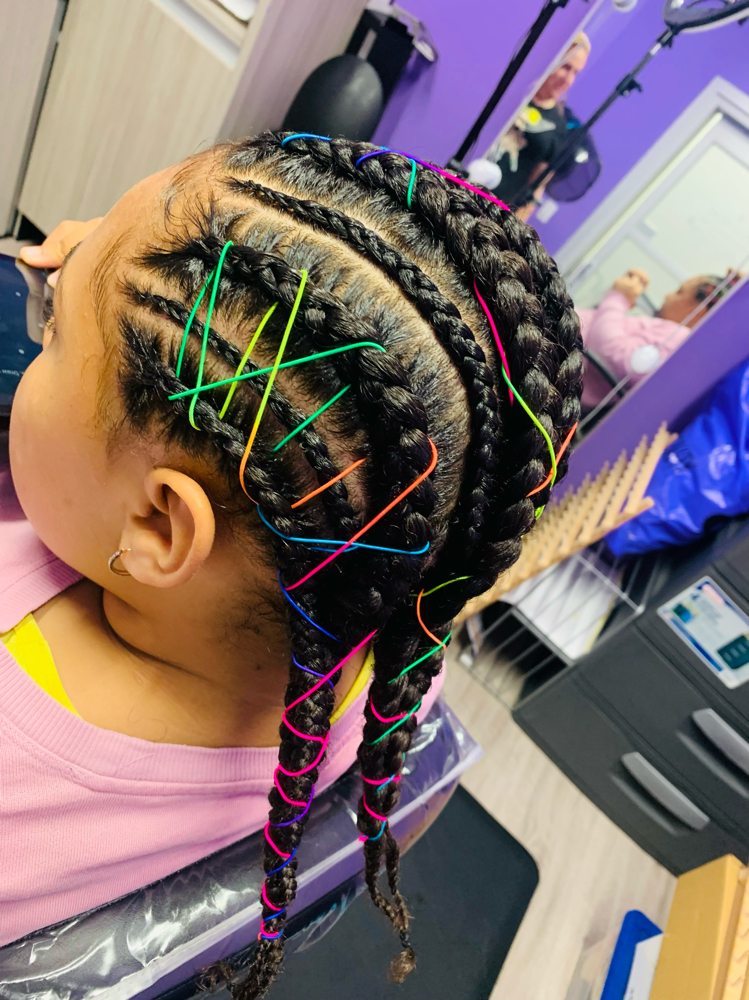 Cornrows with hair added(sham &b/d)