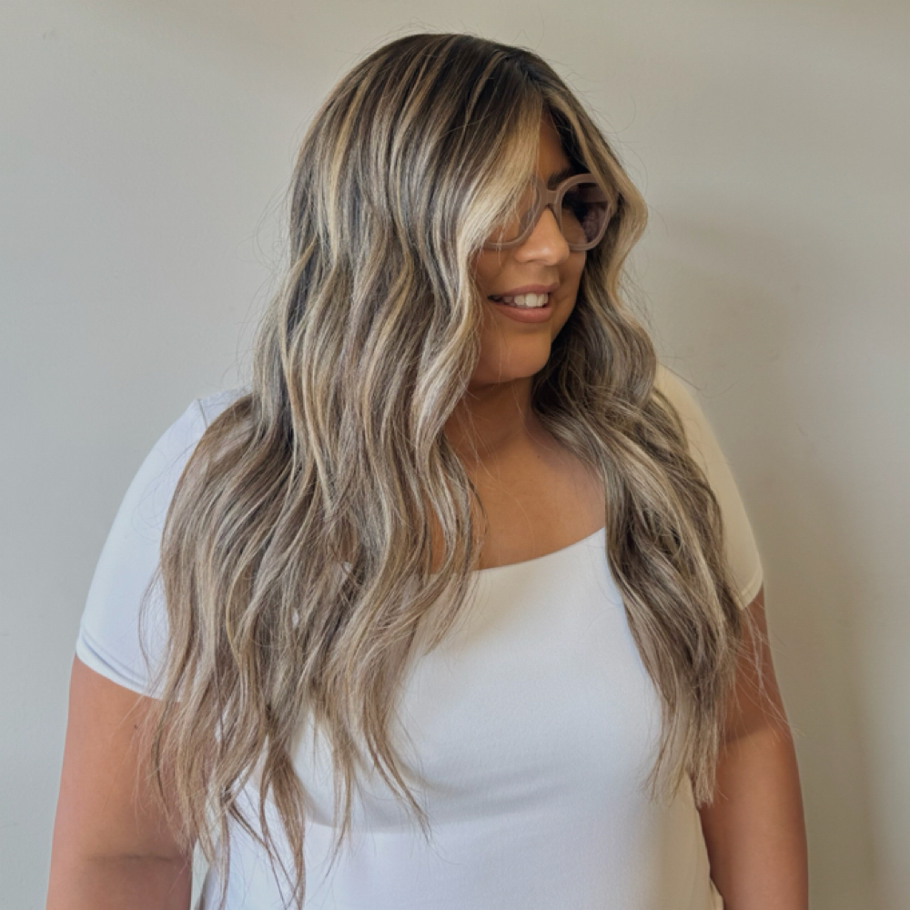FACE FRAMING BLONDE - AB at The Nest Salon in Brea, CA