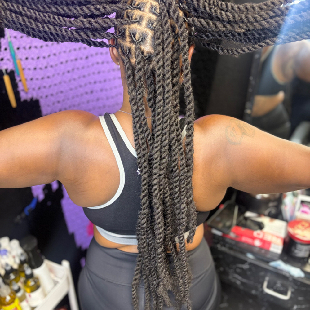 Cuban Twist Over Locs: Butt Length at DiamondDLocs in Fort Myers, FL