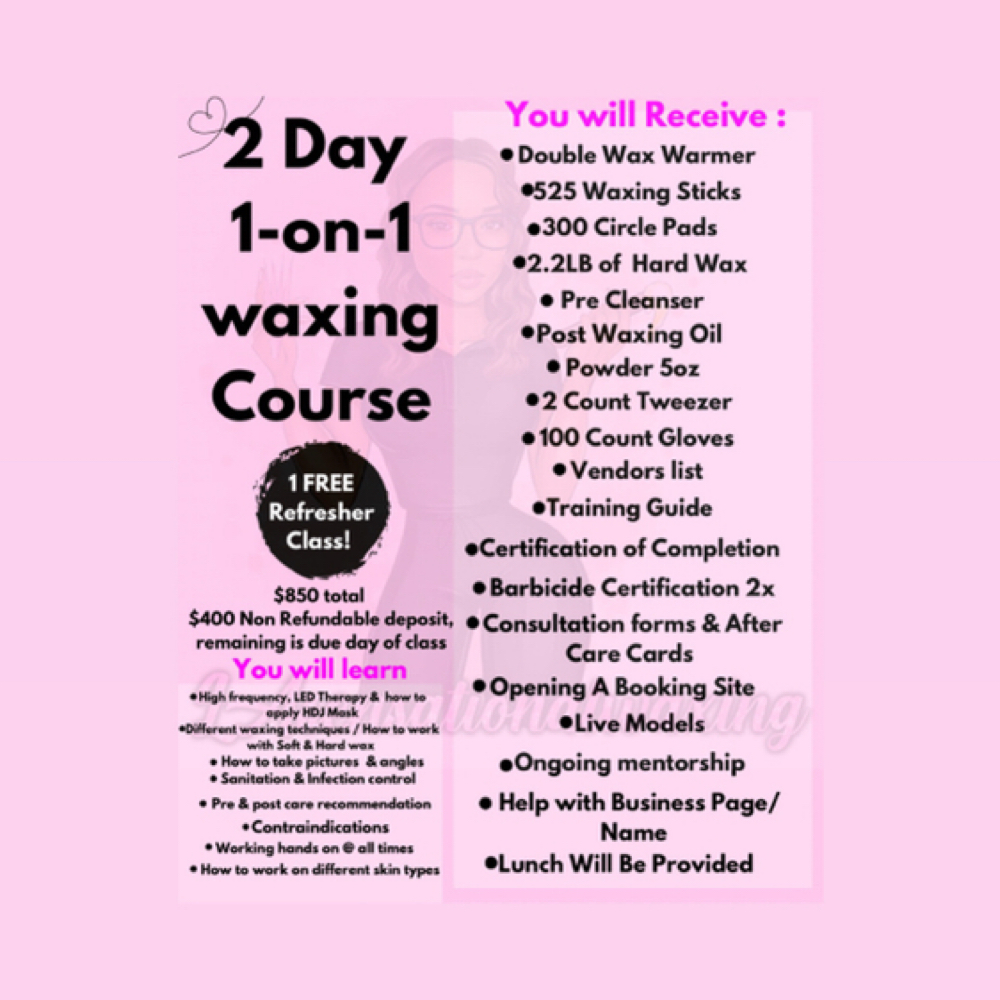 1:1 FULL BODY WAX TRAINING / 2 Day at La.sensationalwaxing in Philadelphia, PA