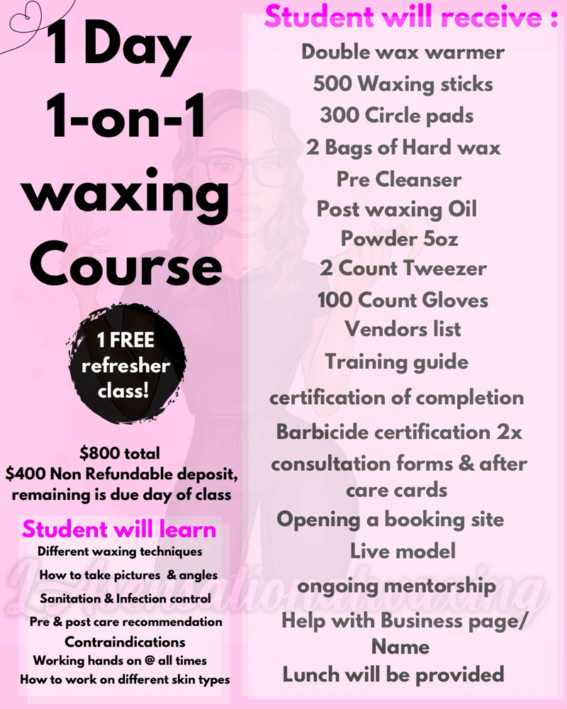 1:1 FULL BODY WAX  TRAINING / 1 Day