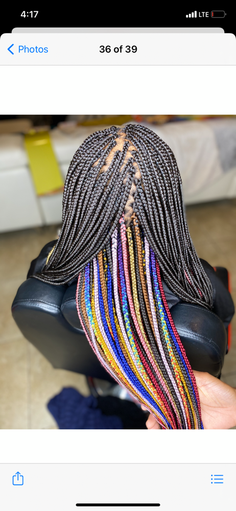 Small Box Braids  waist length