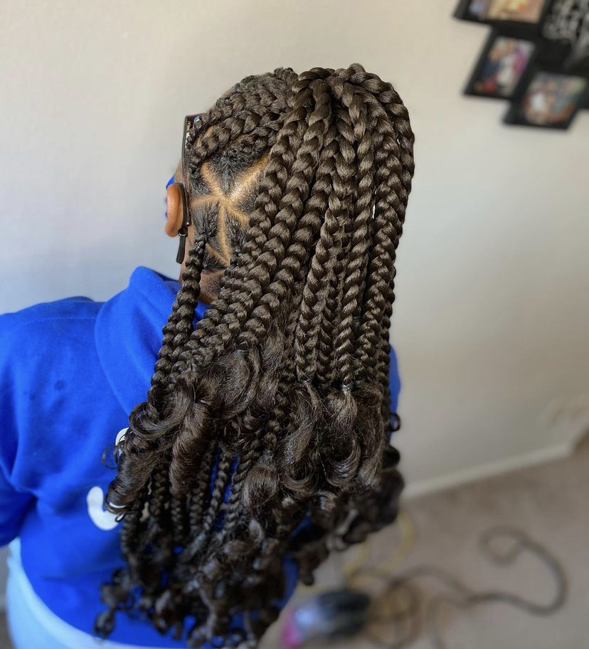 Large Knotless With Curls at JayBraids in Richmond Hts, OH