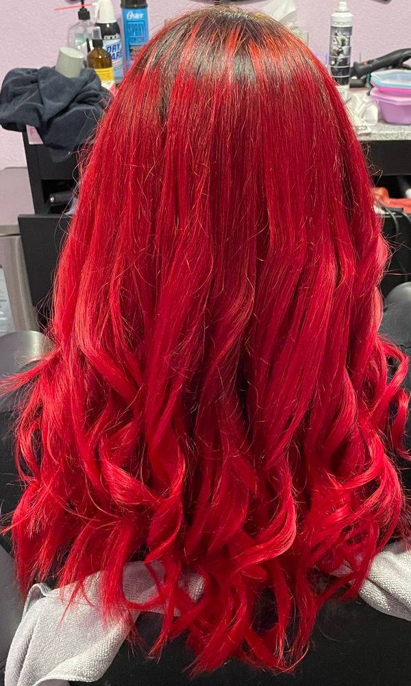 Vivid Color with Highlights at J’s Chic Hair in Arlington, TX