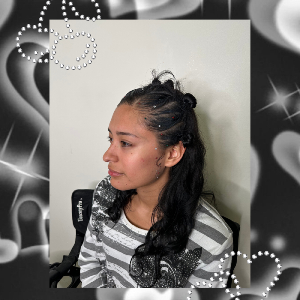 y2k latina hairstyle! at De Colores Beauty Bar in Chicago, IL