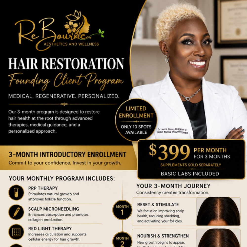 Hair Restoration Founder Members at ReBourne Aesthetics and Wellness in Ridgland, MS