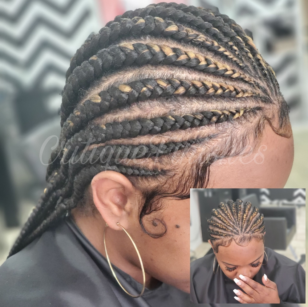 Feed-in Cornrows at Critique Finishes in Texarkana, TX