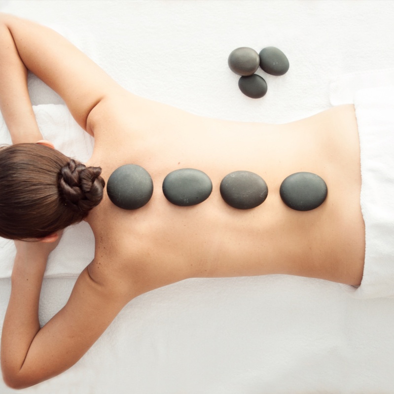 Hot stone massage at Twisted Palms Massage in Plymouth, IN