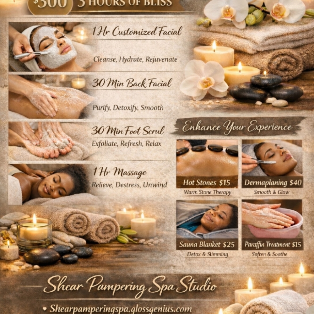 Ultimate 3 Hr Relaxation Package at Shear Pampering Spa Studio LLC in Buffalo, NY