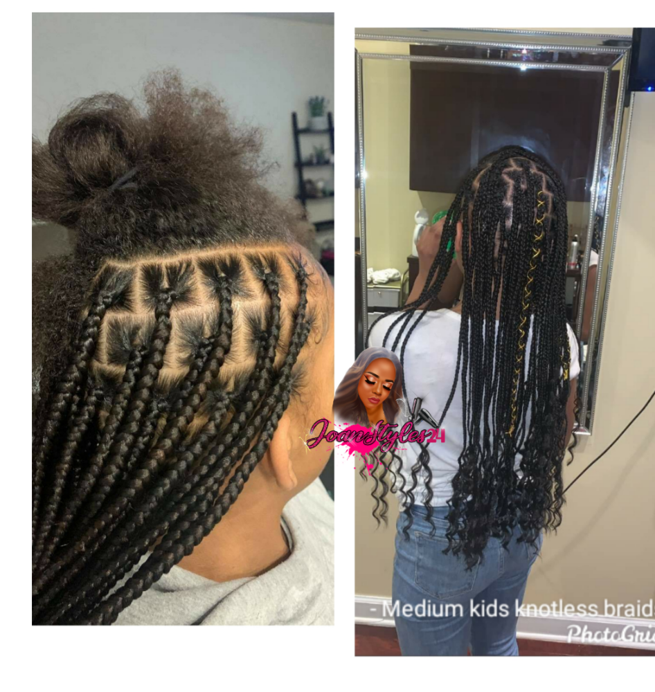 Kids KnotlessBraids-Med 6 to 11 Age