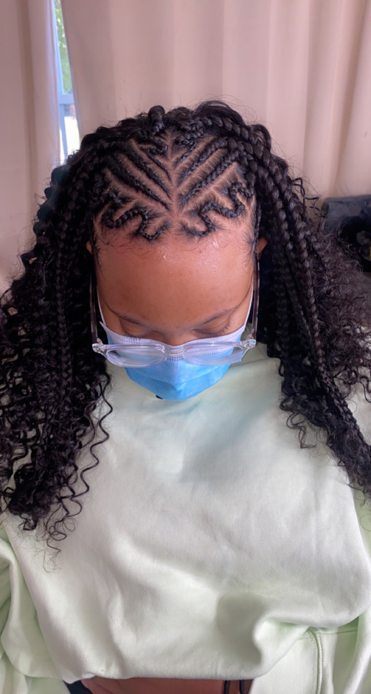 Tribal Braids With Curly Sew In