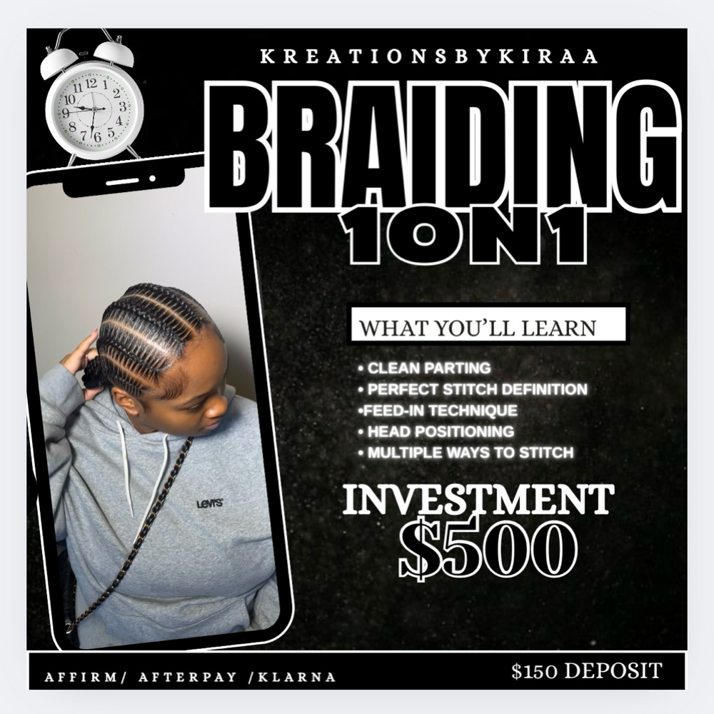 1ON1 STITCH BRAID CLASS at Kreationsbykiraa in Philadelphia, PA