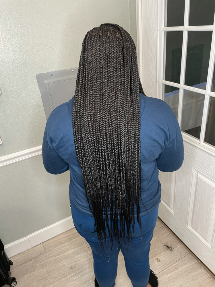 Med Waist Length Knotless Braids