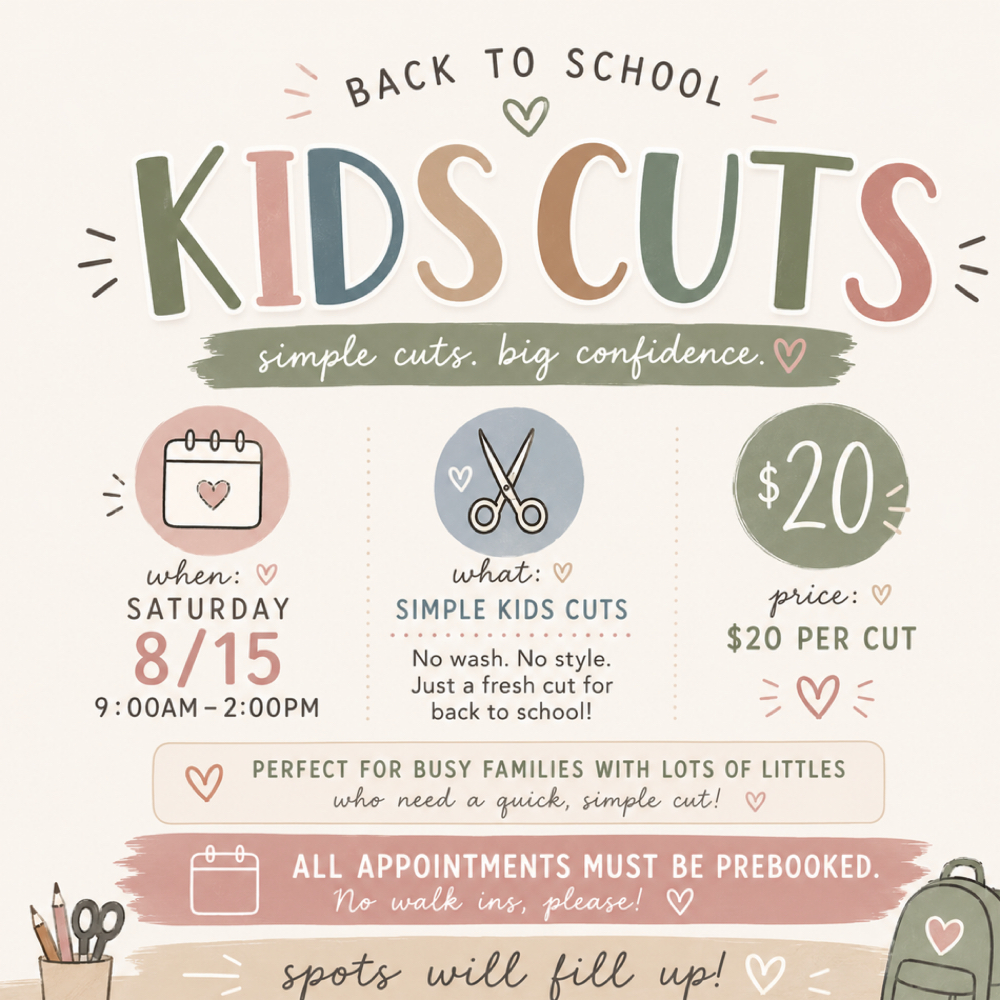 Back to School Kid’s Cut at Tangled Locks Salon in Saratoga Springs, UT