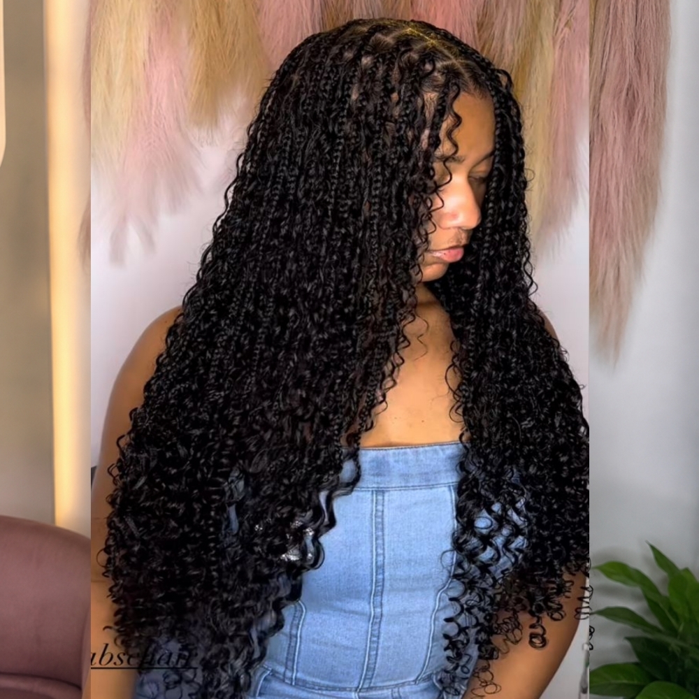 BOHEMIAN KNOTLESS BRAIDS at Braids By Titi in Bowie, MD