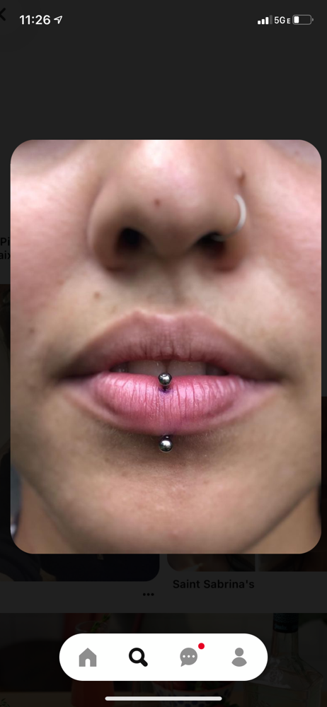 Verticle Lip Piercing