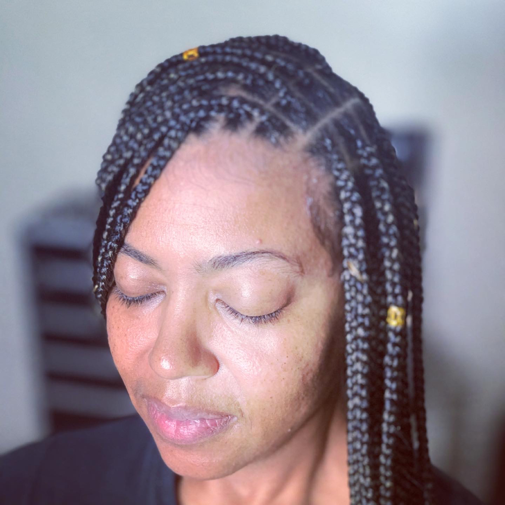 Small Knotless Braids(mid back)