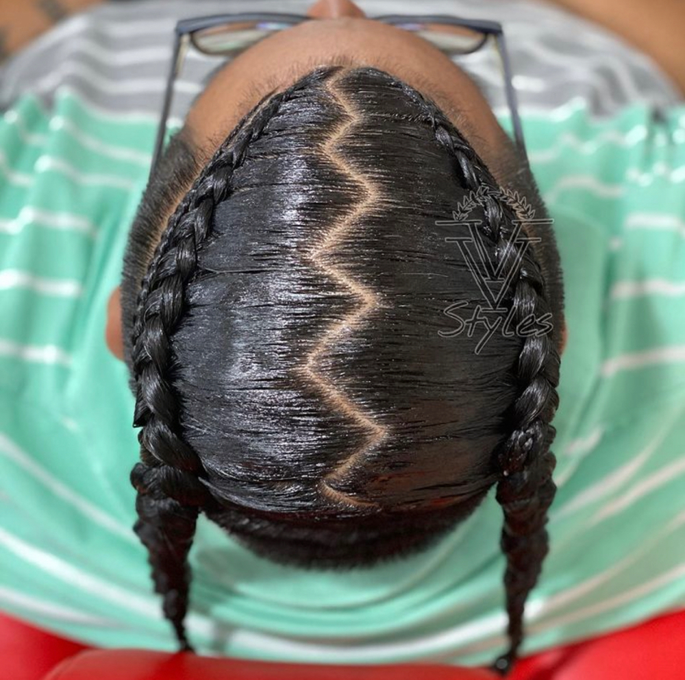 2 Back Braids (Man Bun)