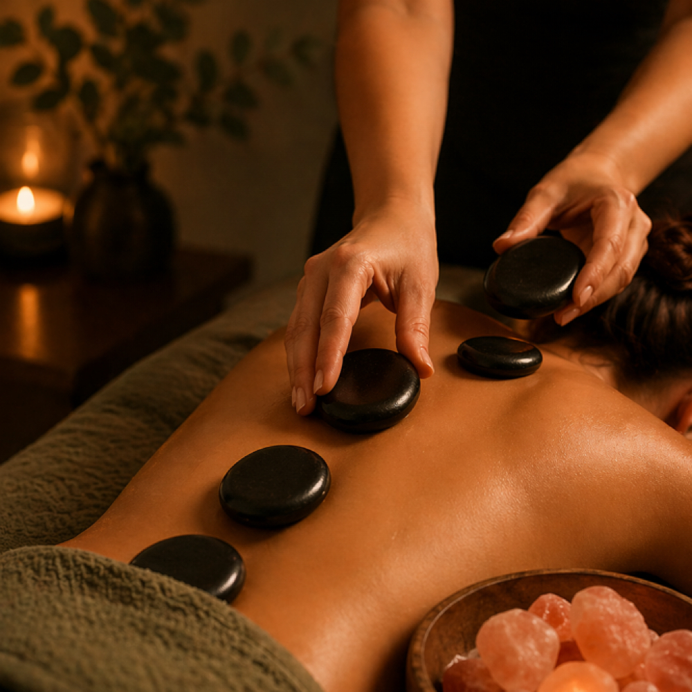The Deep Exhale Warm Stone Massage at The Wellness Room by Ashley Duncan in Belleview, FL