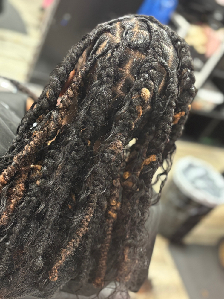 Loc Retwist with Added Hair