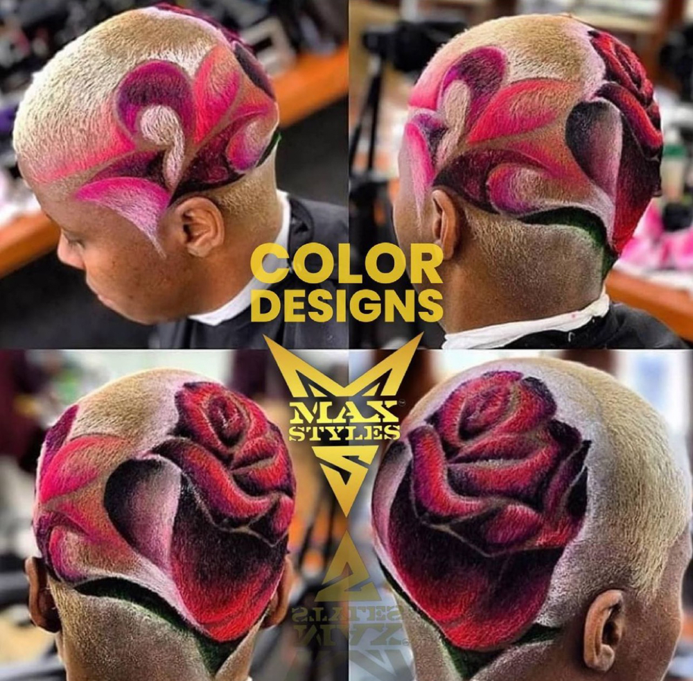 Colorful Hair Art w/Cut at Max Styles in Baltimore, MD