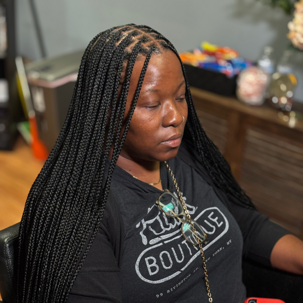 Small Knotless Box Braids(Lower back) at JCTouch Salon in Parkville, MD