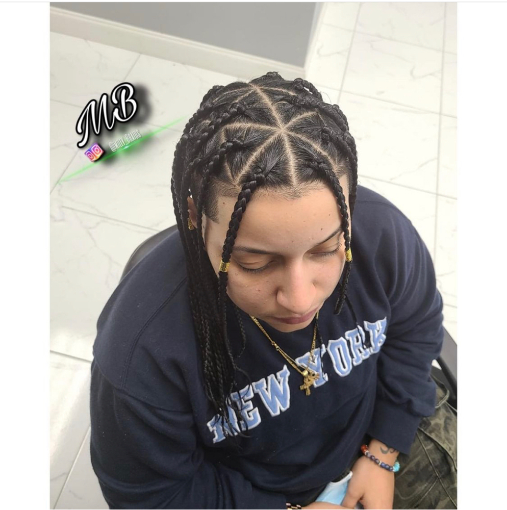 ManBun BoxBraids (JUST THE TOP)