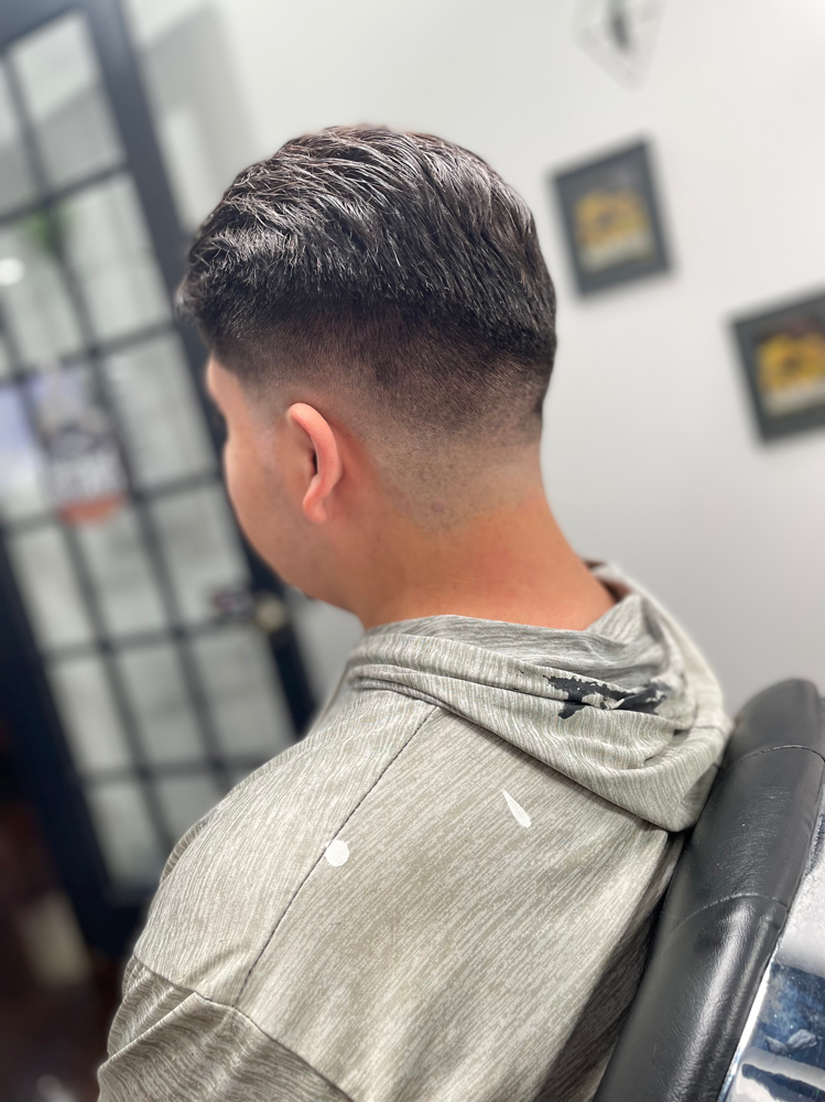 Traditional Barber Haircut with a razor fade