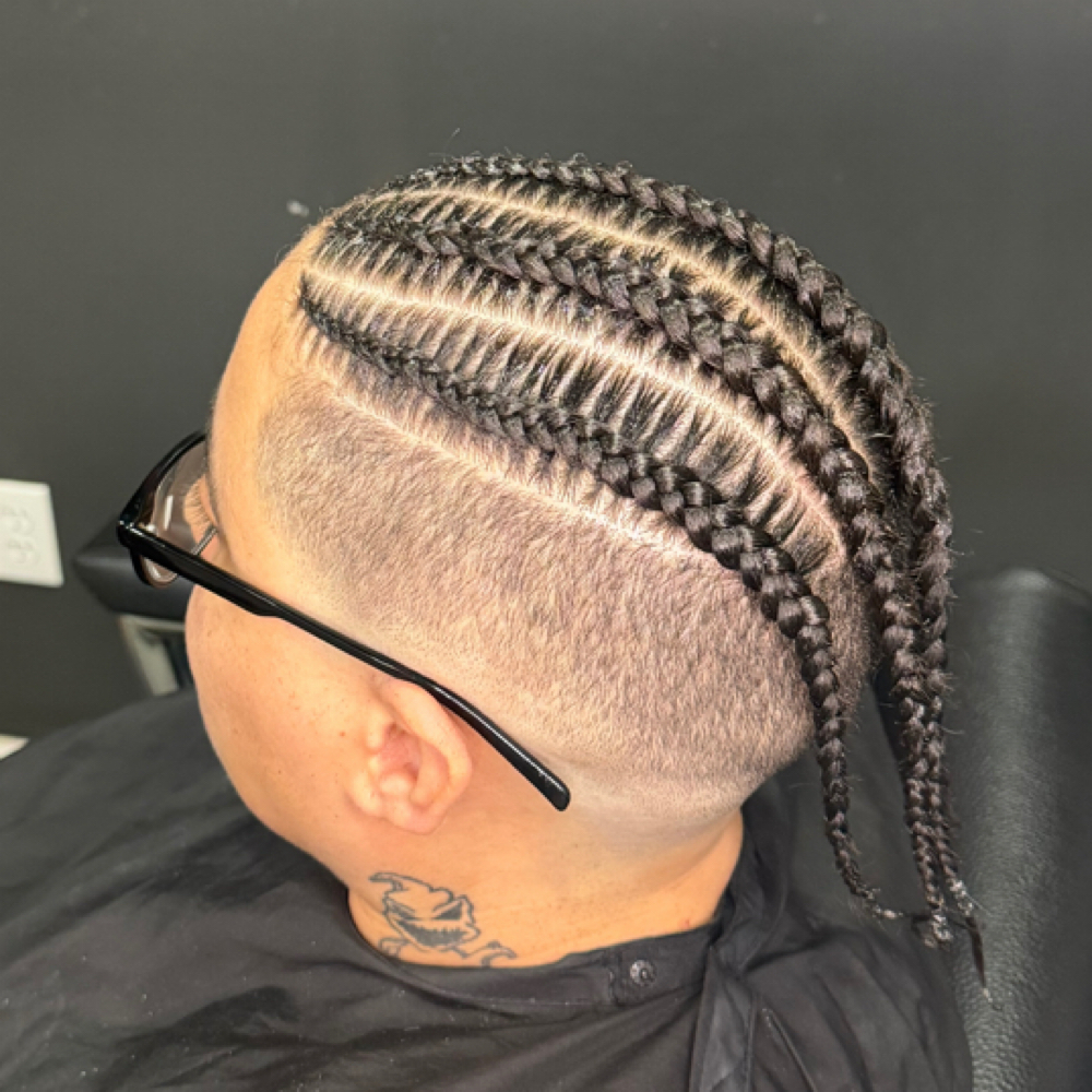 Mens Half Head Stitch Braids at Jay’s Fades & Braids in Fort Scott, KS