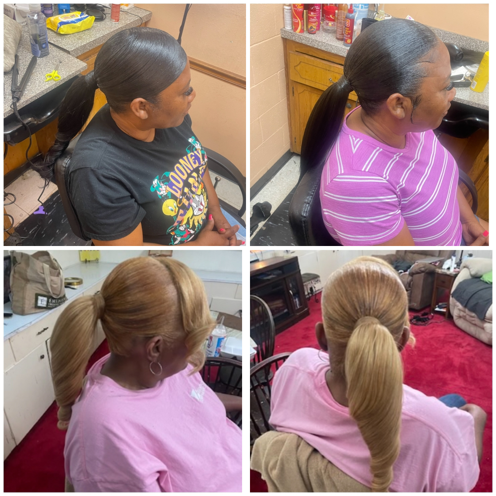 Sleek ponytail