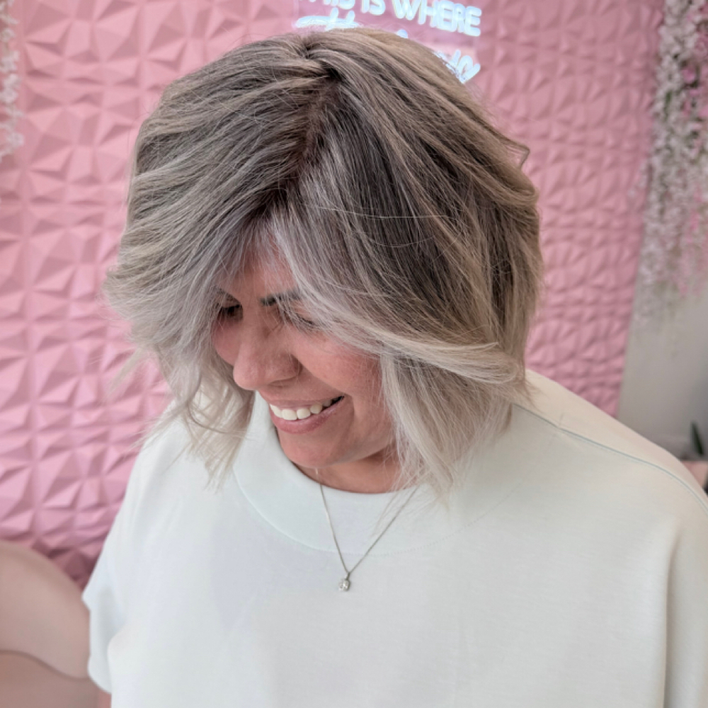 Grey Blending at Higher Aura Hair in Pasadena, TX