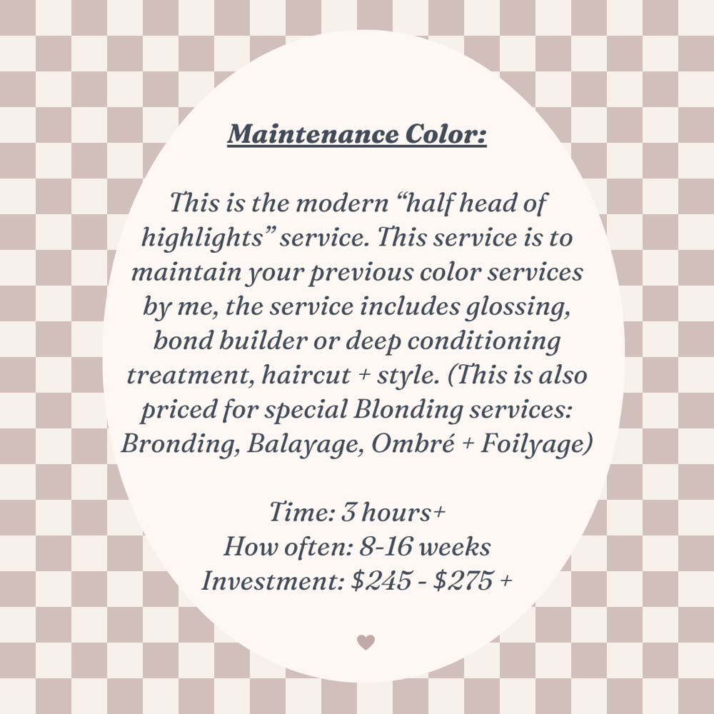 Maintenance Color Service