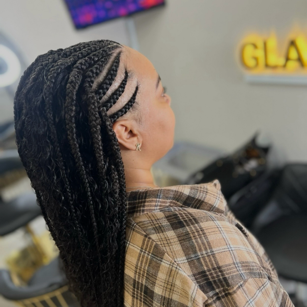 HALF CORNROWS /HALF SEW-IN/Crochet at Glam Braids in Marietta, GA