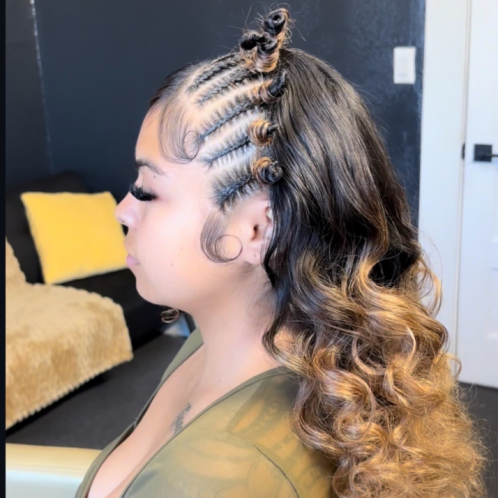 Half Braids w/ Style at Juicy Braidz in San Diego, CA